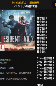 Resident Evil 2 Remake修改器