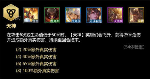 云顶之弈S4赛季天神羁绊英雄一览 天神羁绊效果介绍