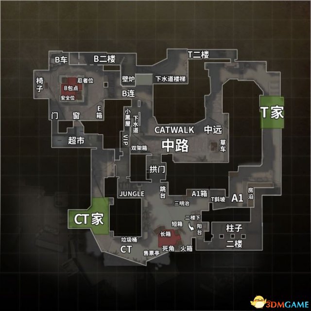 CSGO全地图中英文名字报点位地图地形详情一览