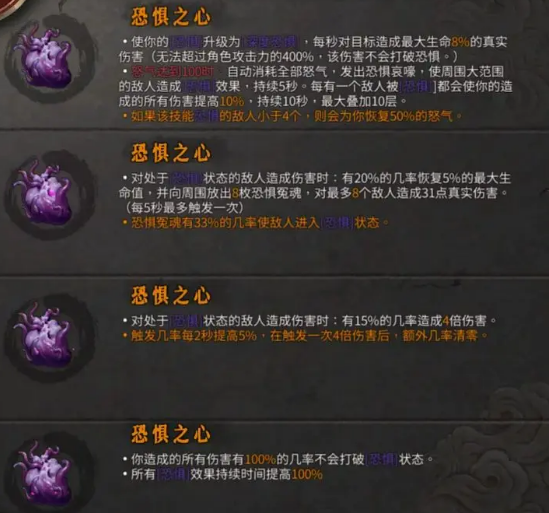 暖雪手游恐惧之心有什么效果 恐惧之心属性介绍