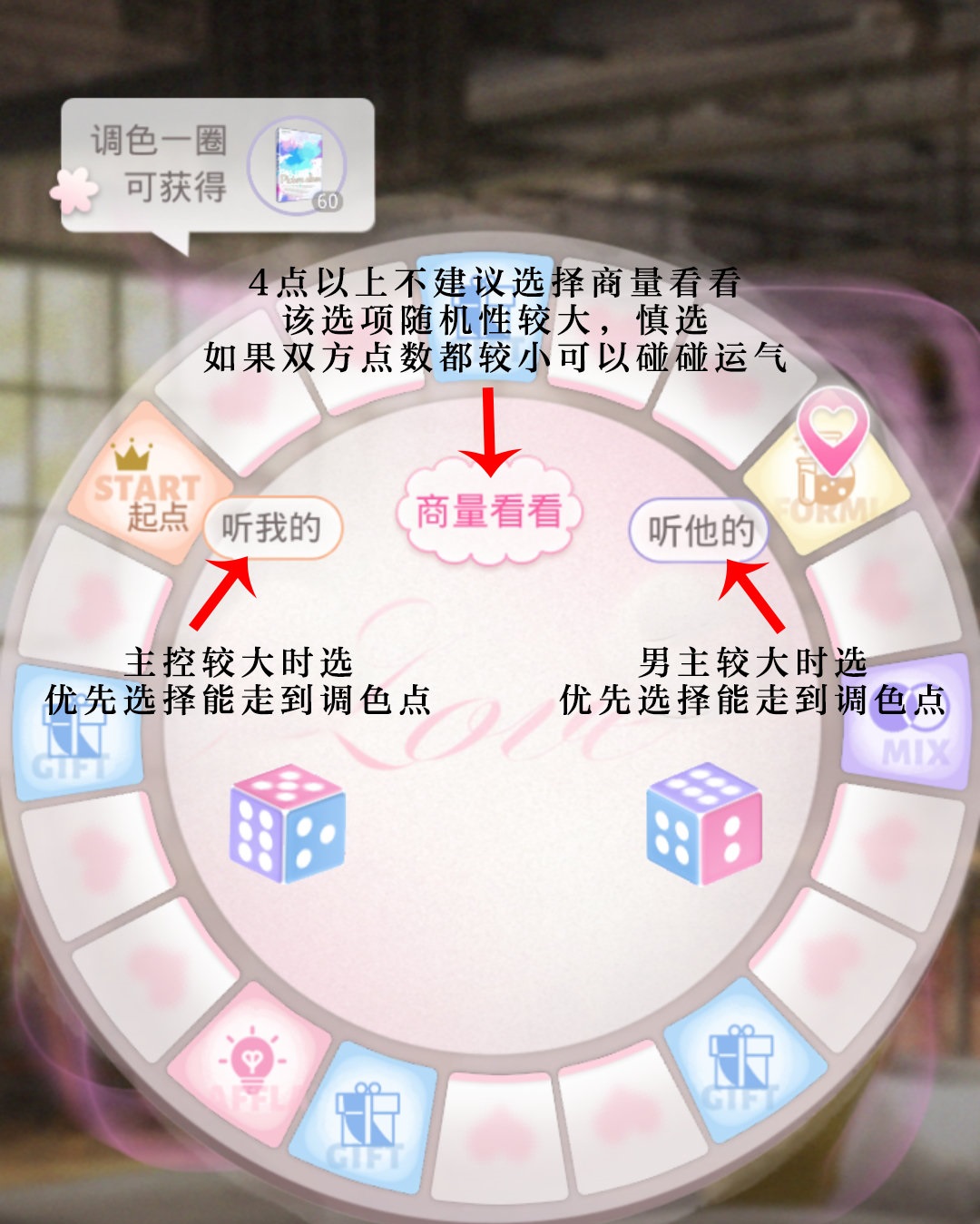 光与夜之恋秾彩绘意掷骰子玩法技巧 掷骰子投掷点数推荐