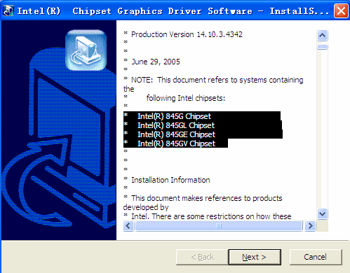 intel 82845G集成显卡驱动程序