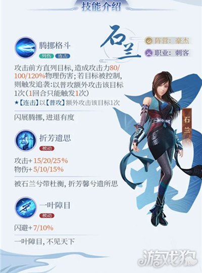 秦时明月沧海石兰技能详细介绍，是否值得培养？